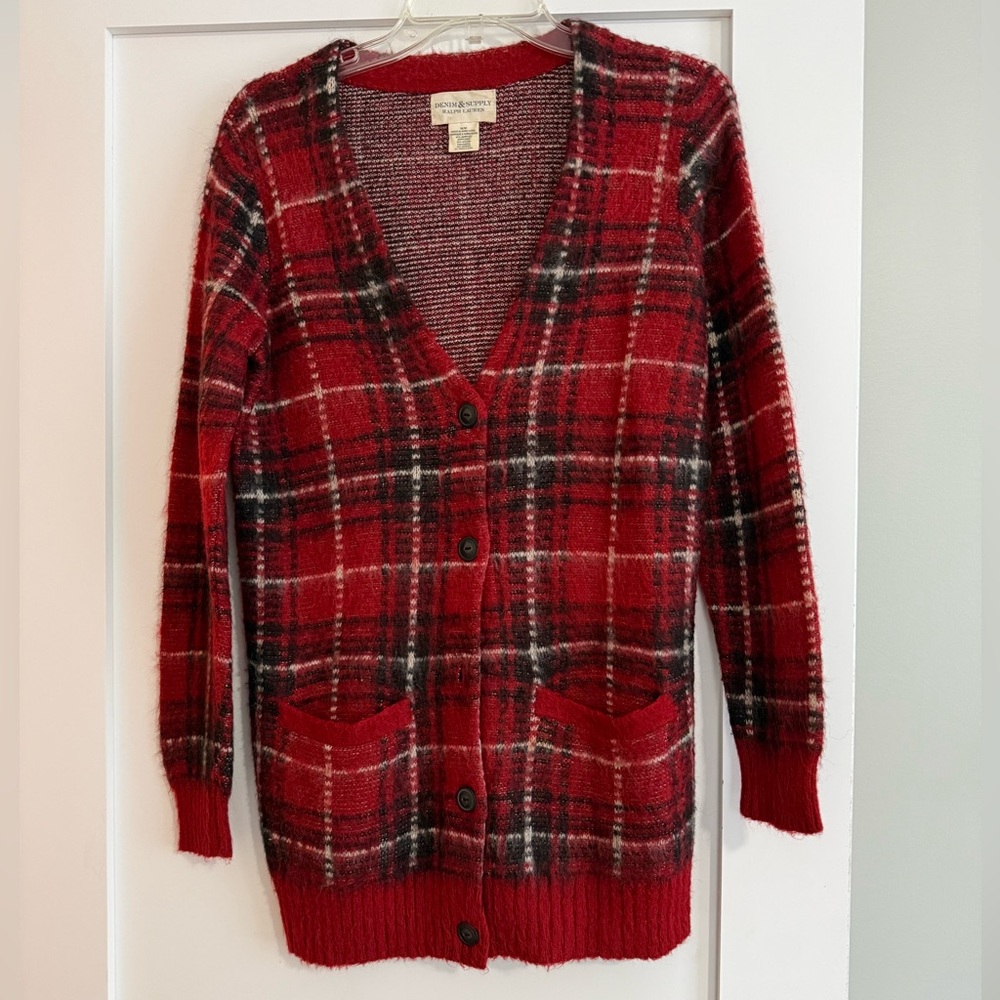 Denim & Supply Ralph Lauren Red Plaid Cardigan
